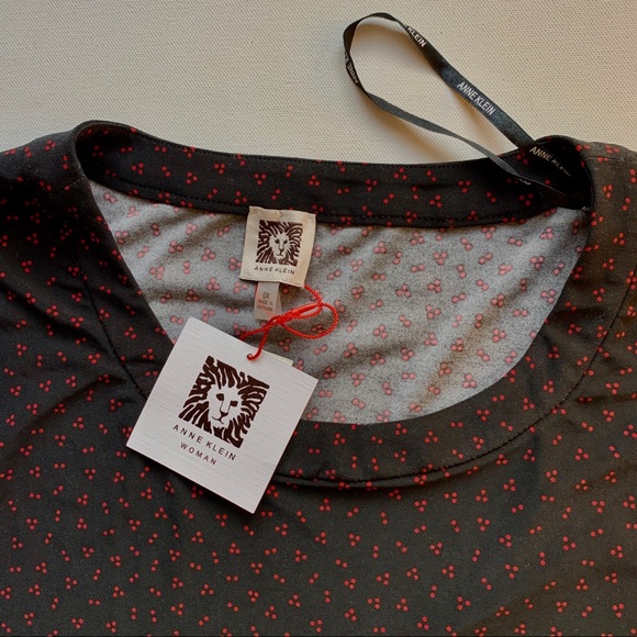 Anne Klein Blouse Pullover Round Neck SS Sz 0X NWT - Picture 3 of 5